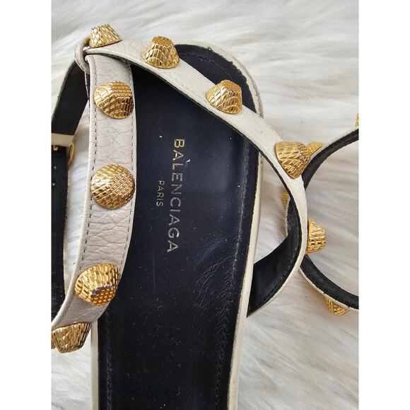 Balenciaga Paris Studded Arena White Sandals size 41 - Picture 4 of 10